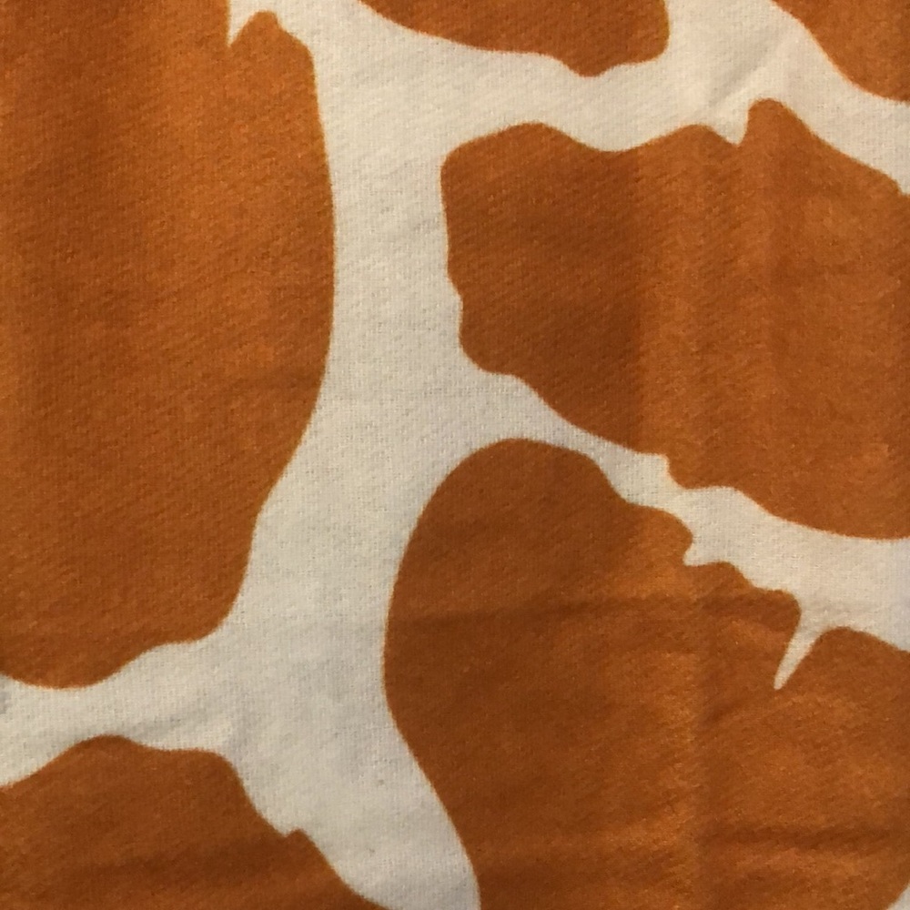 Giraffe print Acrylic Scarf Fringe detail Pashmina Golden Mustard White